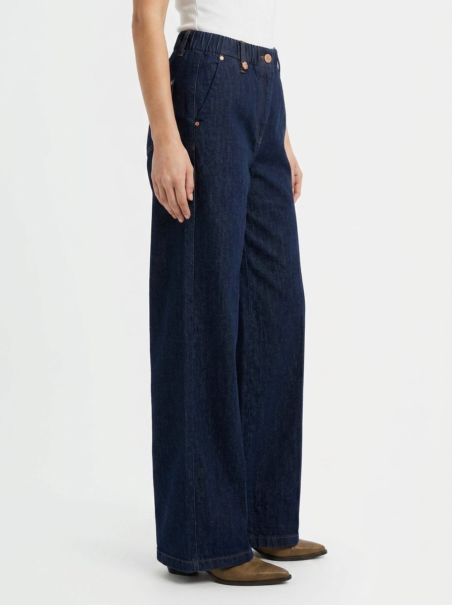 Jeans Ragno Cropp. Wide/Pockets Azul