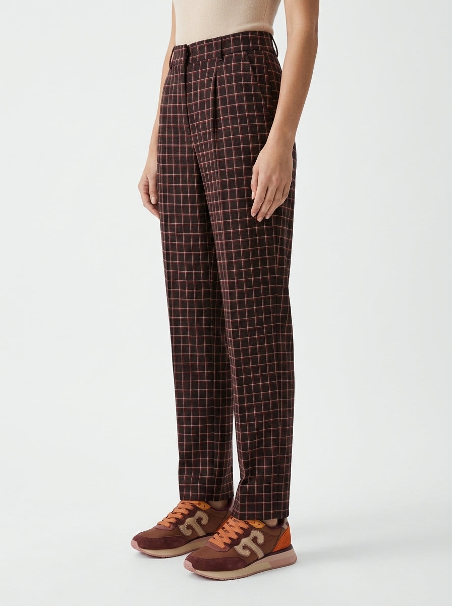 Pantalon Justmine Cuadros Marron