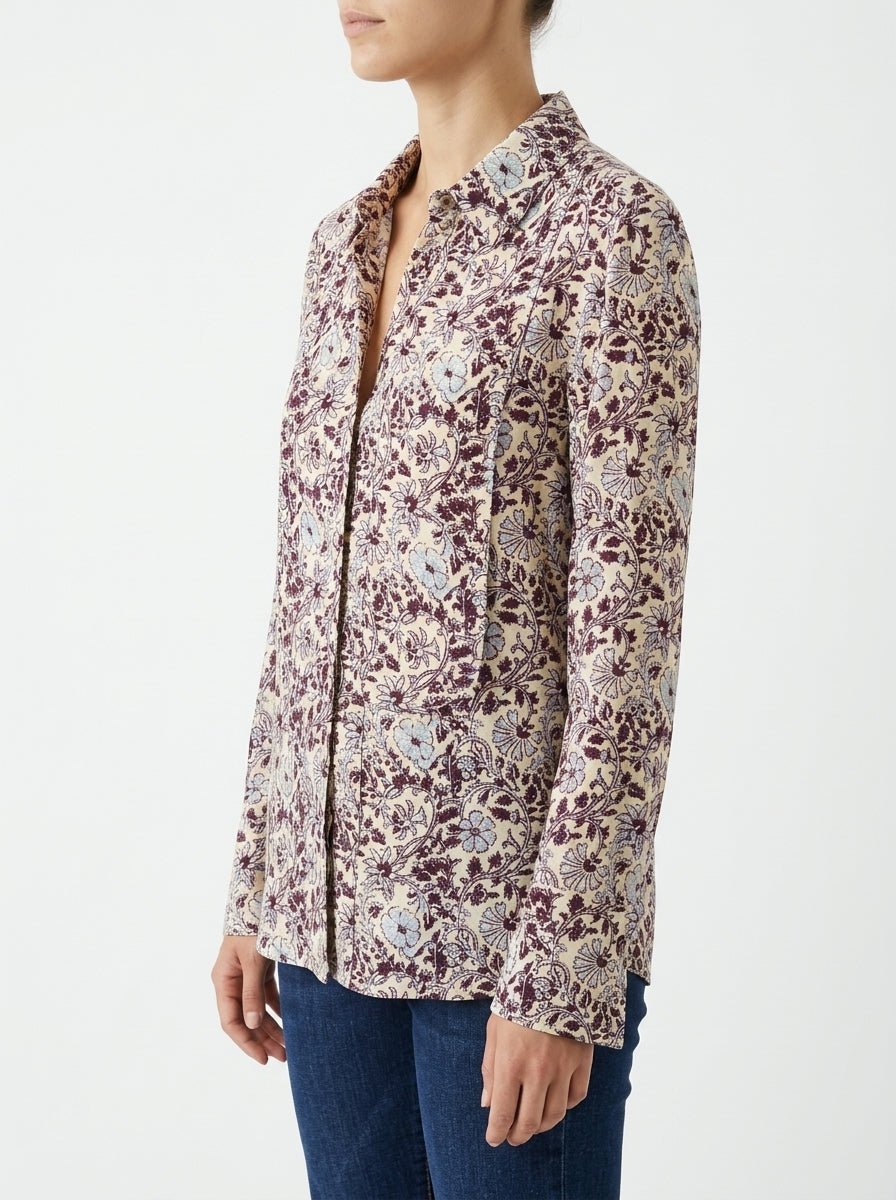 Camisa Whyci Milano Lazo Flores Purpura