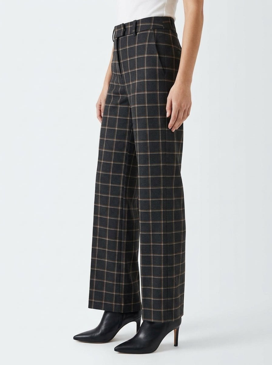 Pantalón Andam Cuadros Negro