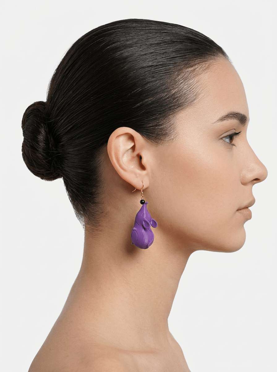 Pendientes Fabrizio Marcantelli Ratón Morado