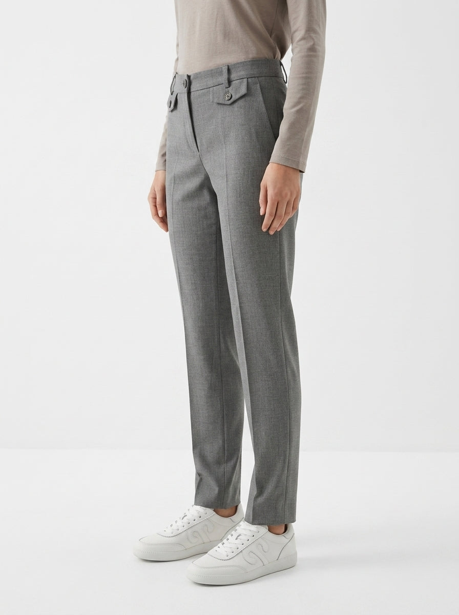 Pantalon Cambio Krystal Flap Gris Claro