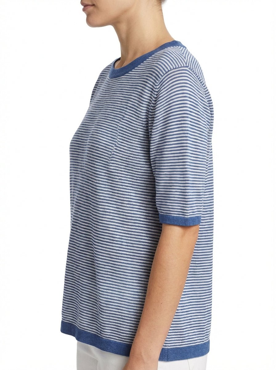 Alessandro Aste Mentone Blue White Sweater