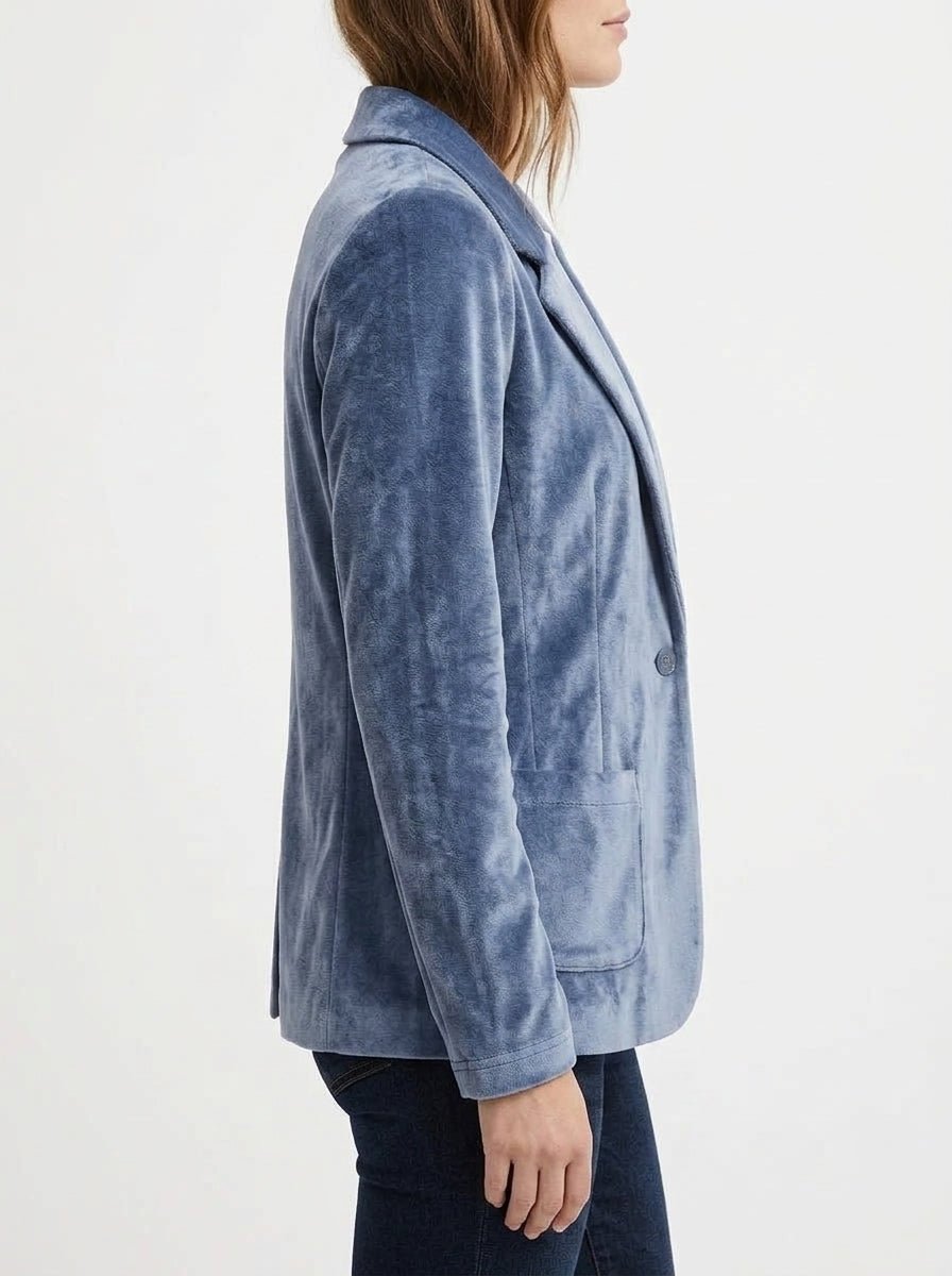 Blazer Majestic Filatures Terciopelo Azul Claro