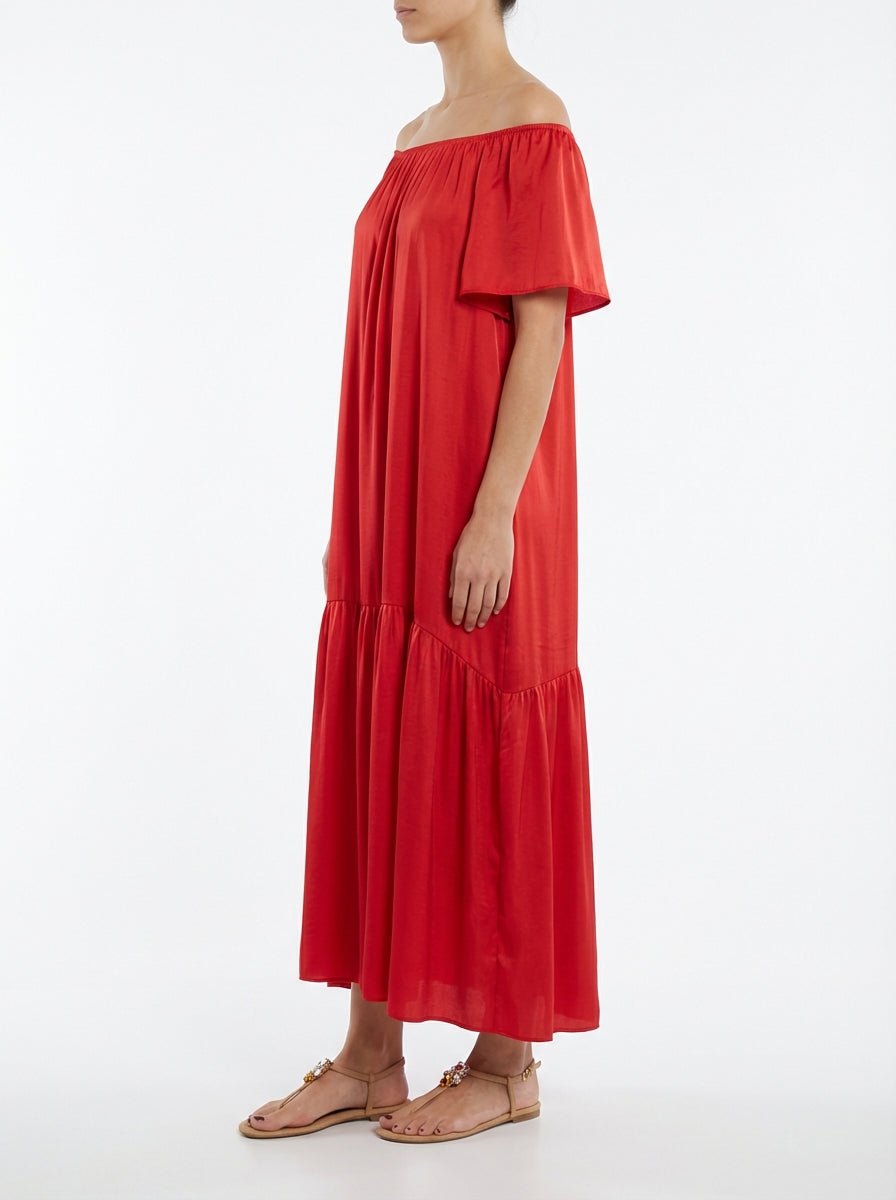 Robe en satin corail à manches courtes BYU