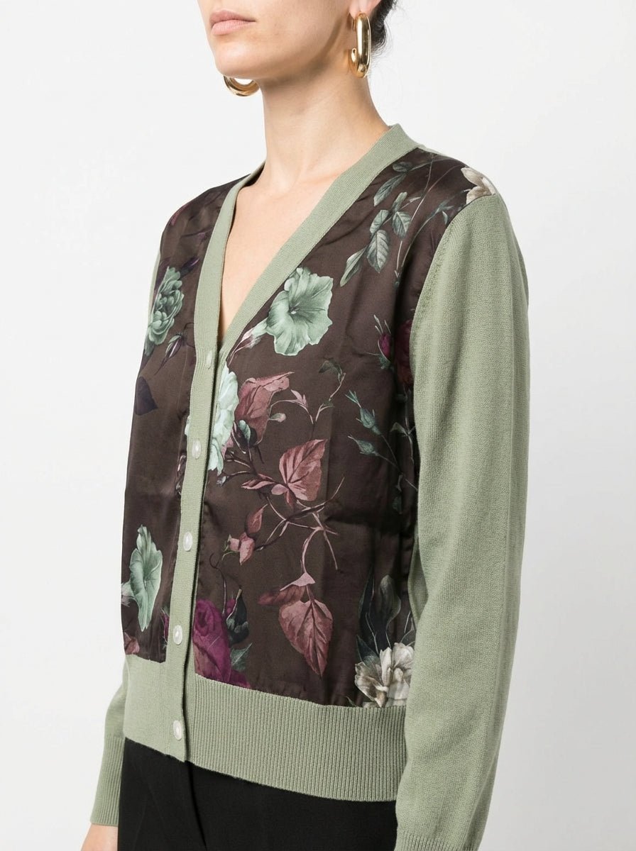 Cardigan In Bed With You Flores Verde y Marron