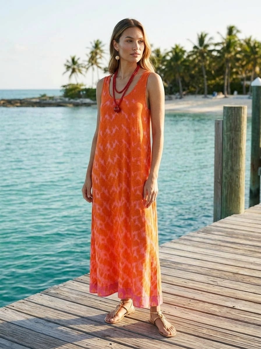 Vestido Nous Defuminado Naranja