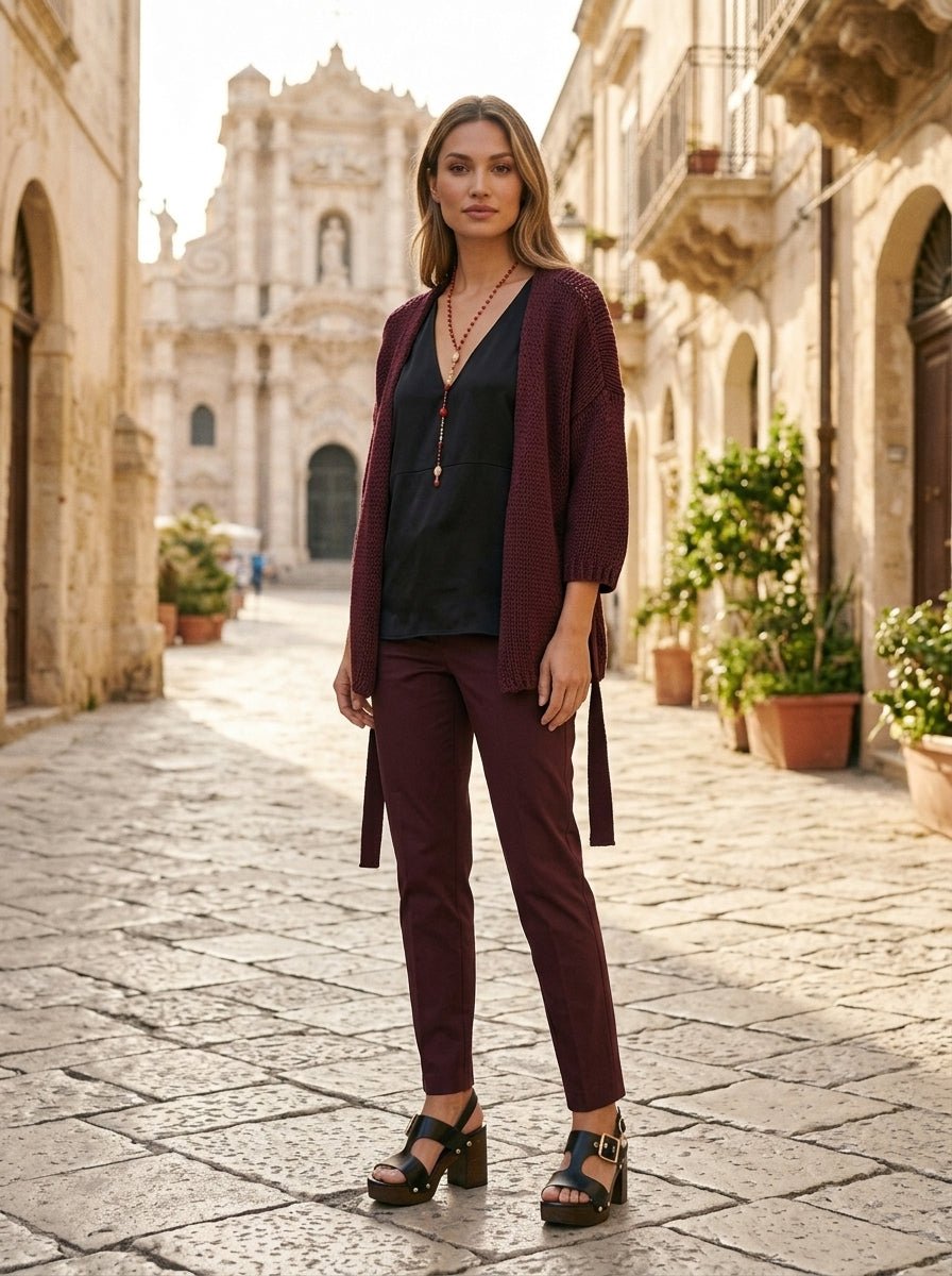 Cintura corta in maglia Kimono Niū