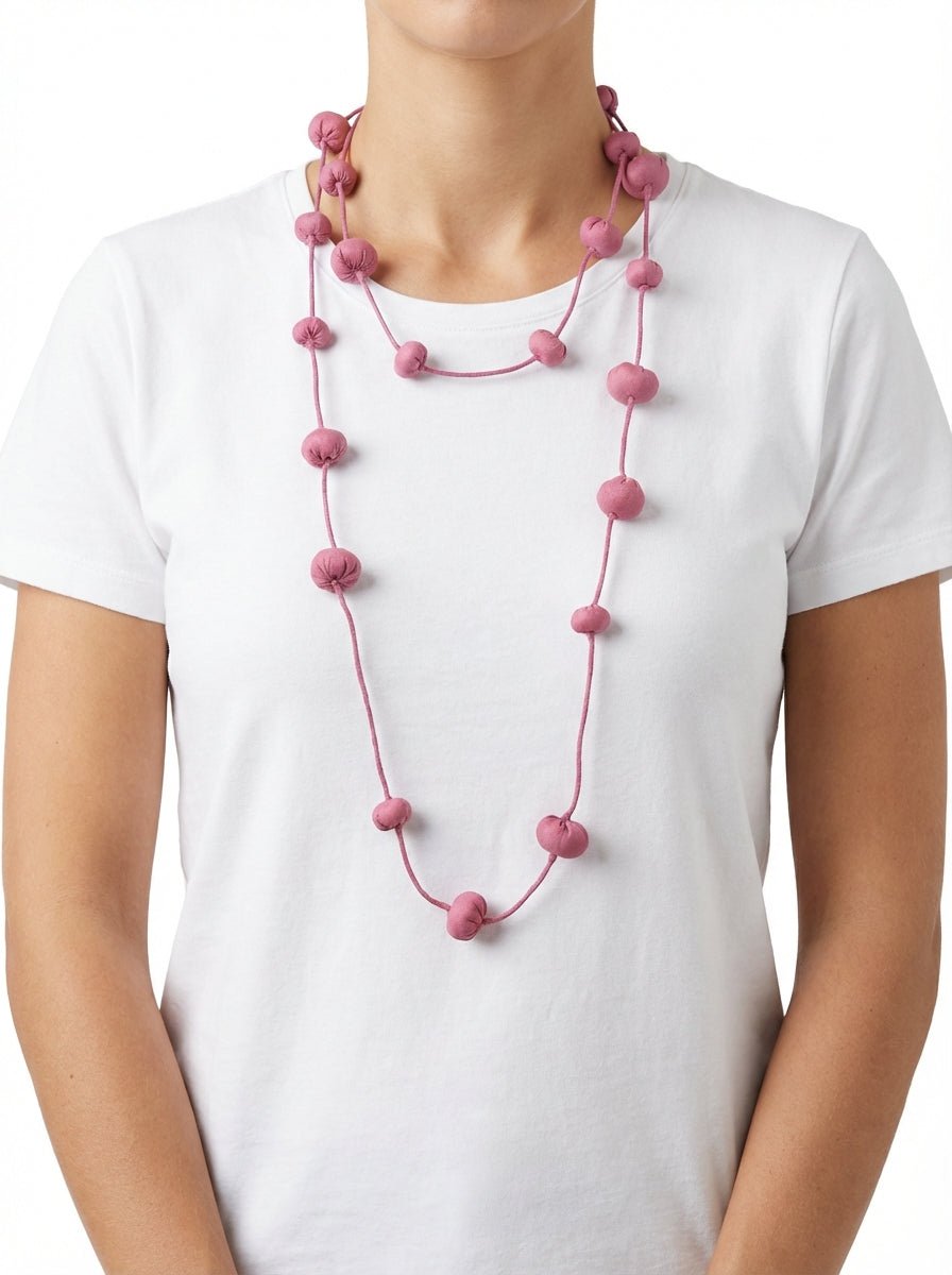 Collar Il Baco Da Seta Bolas De Seda Cocoon Malva