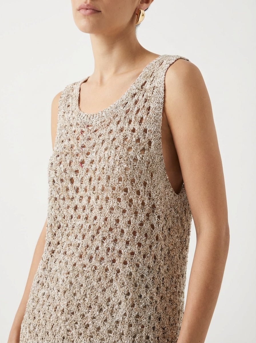 Top Byu Calado Blanco Beige