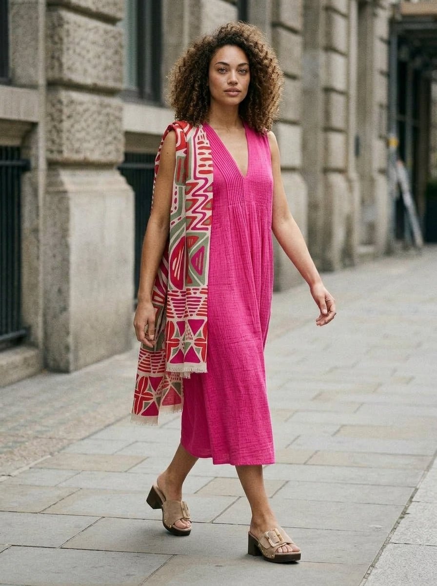Pañuelo Les Belles Vagabondes Shangha Fucsia