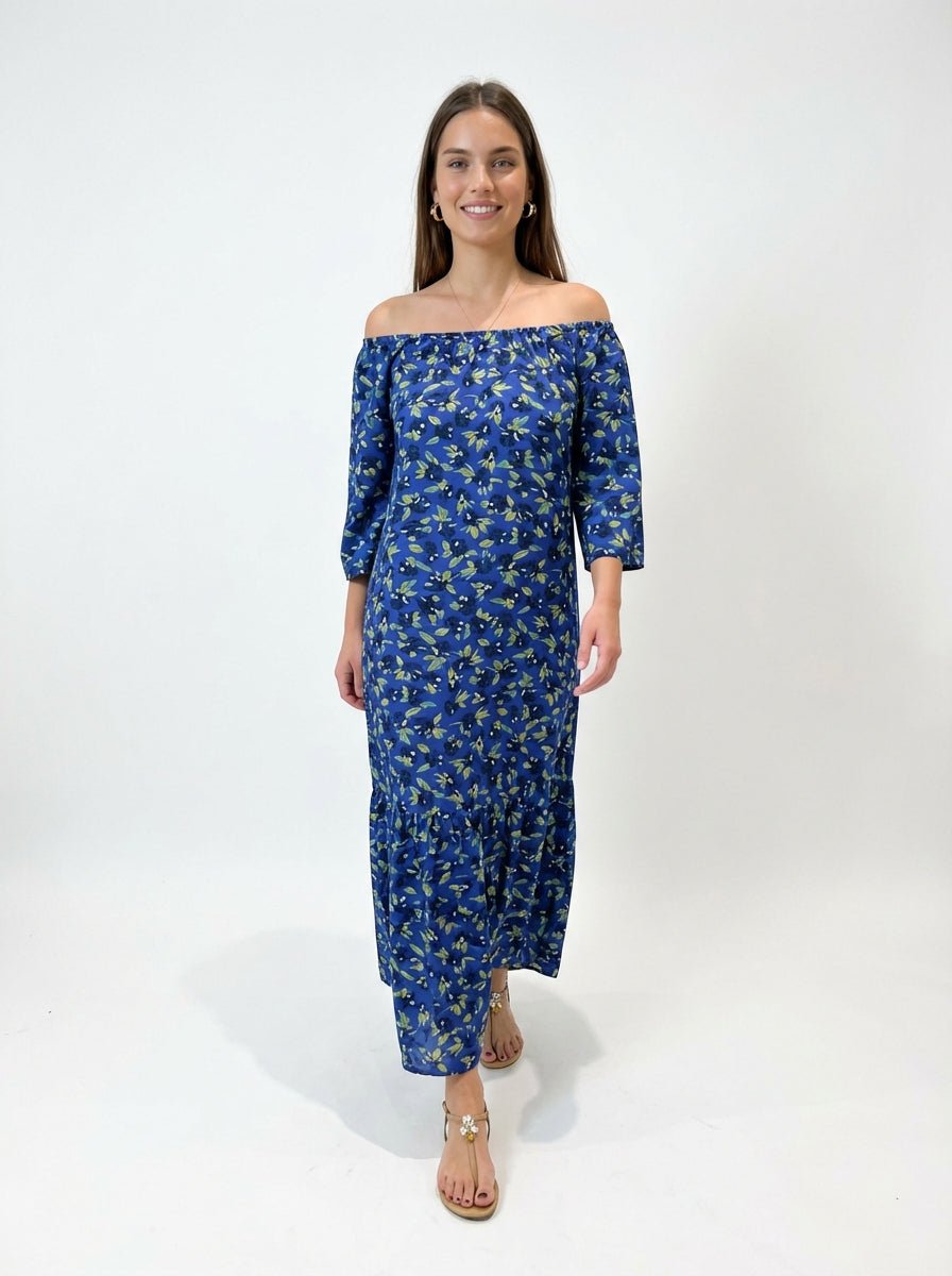 Mondo e Colori Silk Dress with Anemone Flower Print