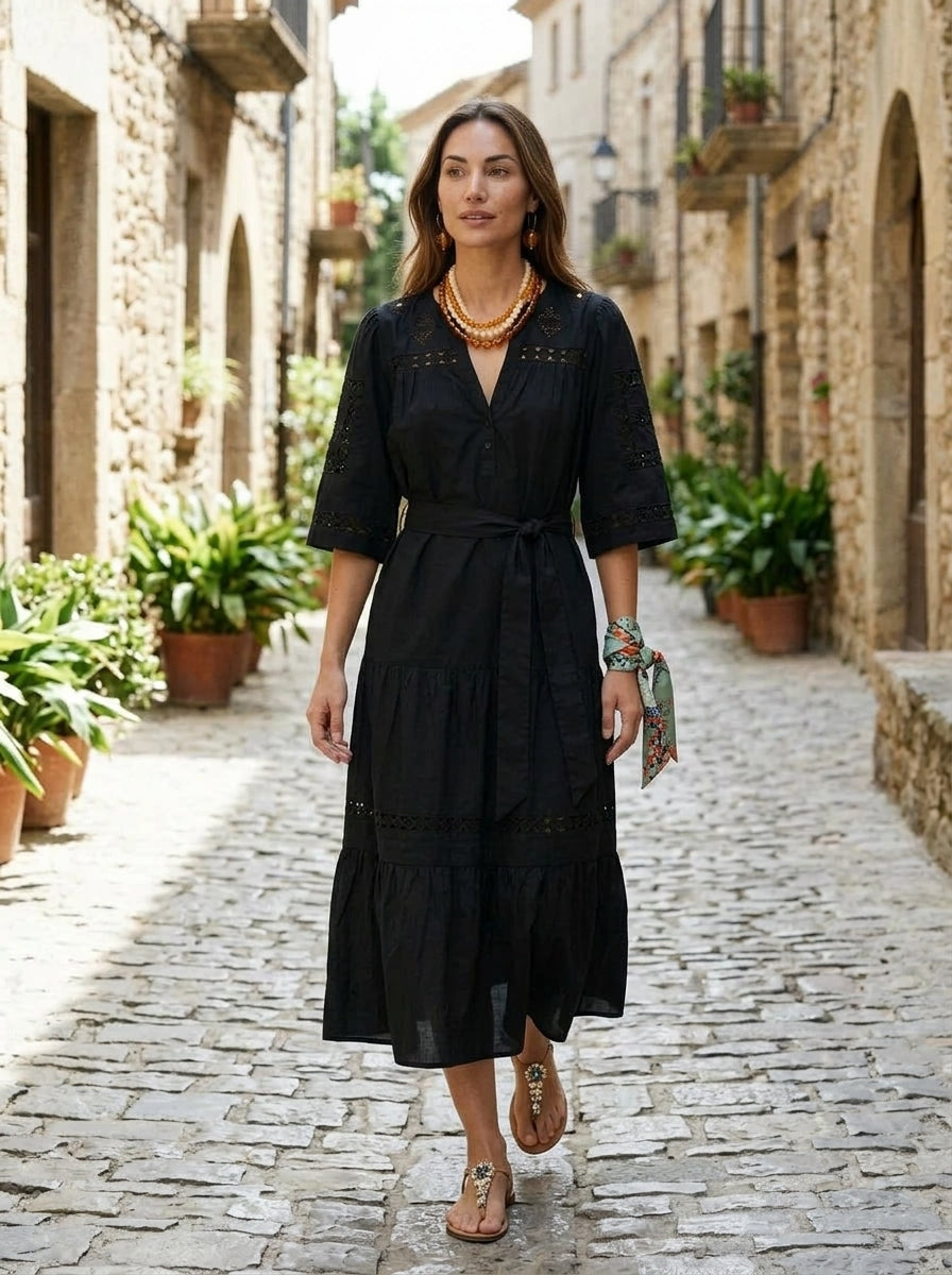 Vestido Rose And Rose Peony Negro