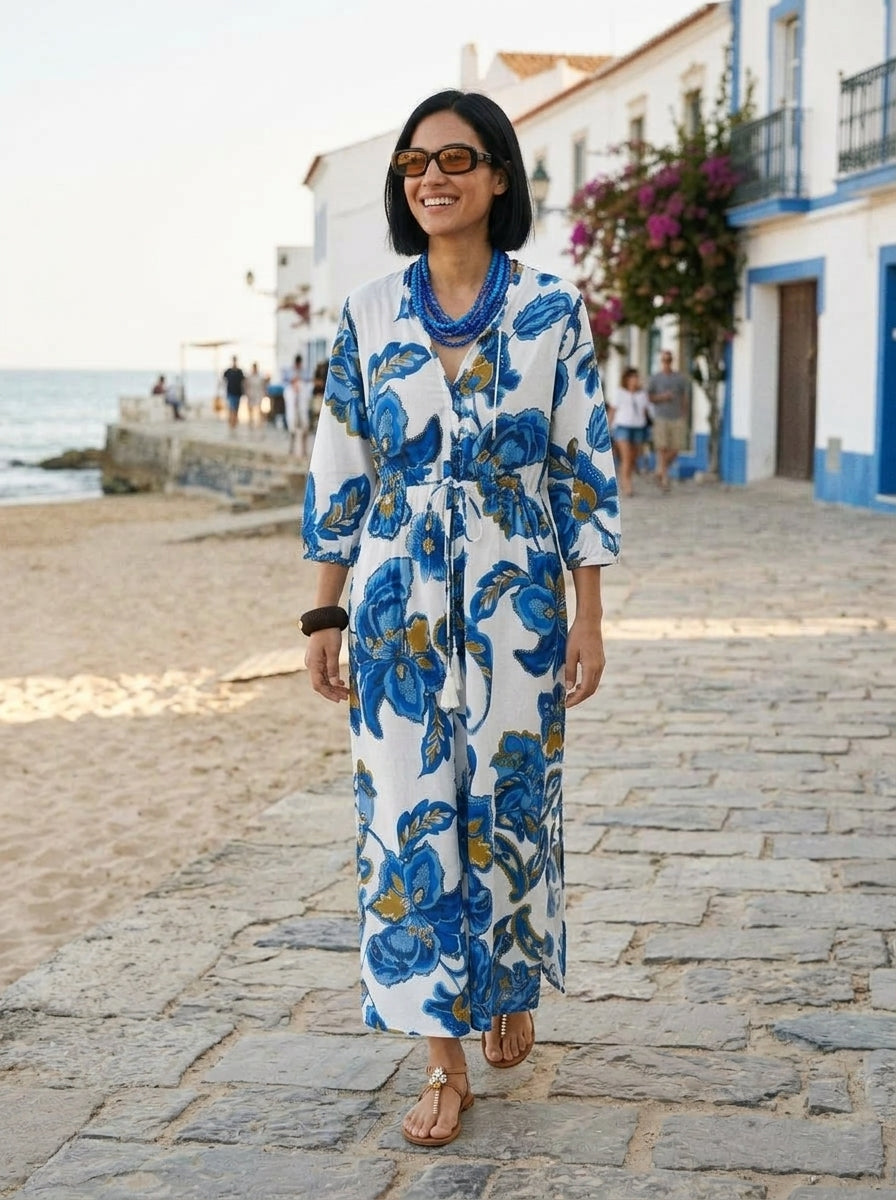 Vestido One Season Bryon Broome Azul Flores