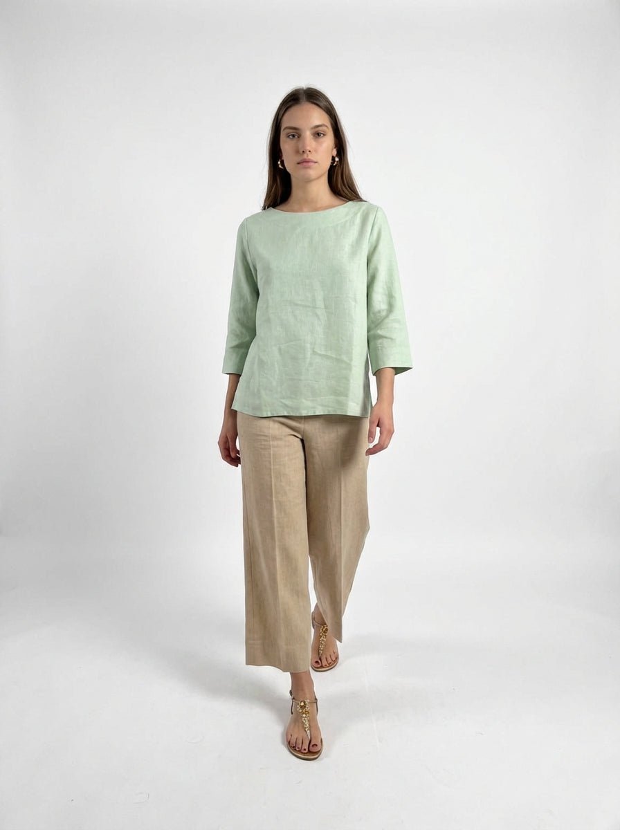 Whyci Milano Body en lin à manches françaises