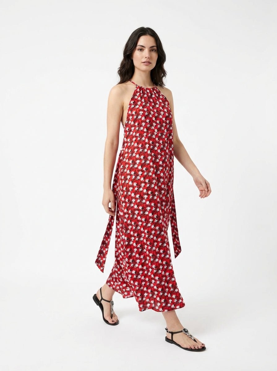 Mondo e Colori Robe en soie Kalmia Ceinture à imprimé floral