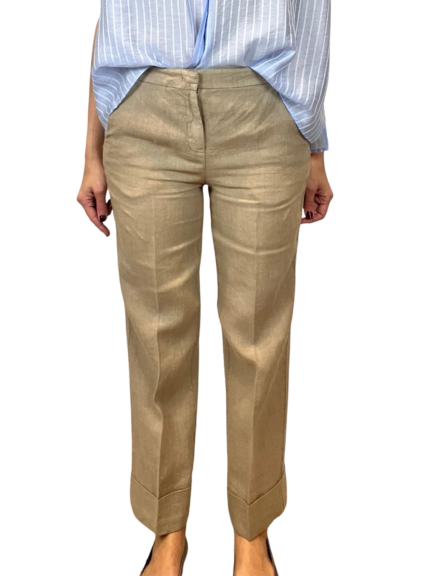 Pantalón Adele Lino Recto Vuelta