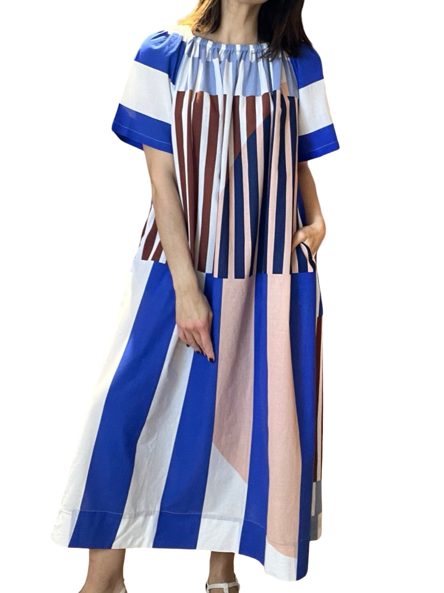 Vestido Mapoésie Rayas Cuello Barca