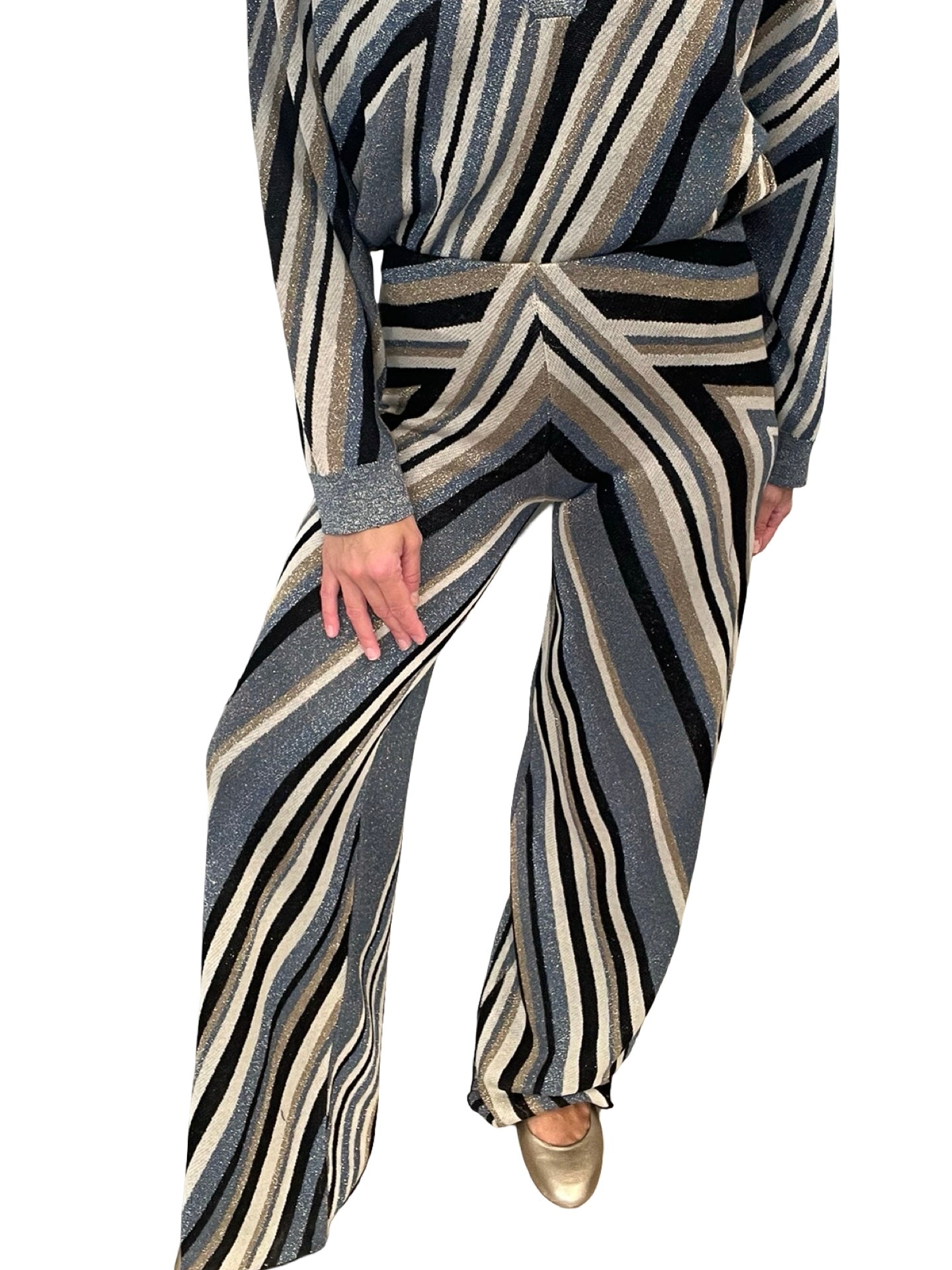 Akep Wide Knit Lurex Pants