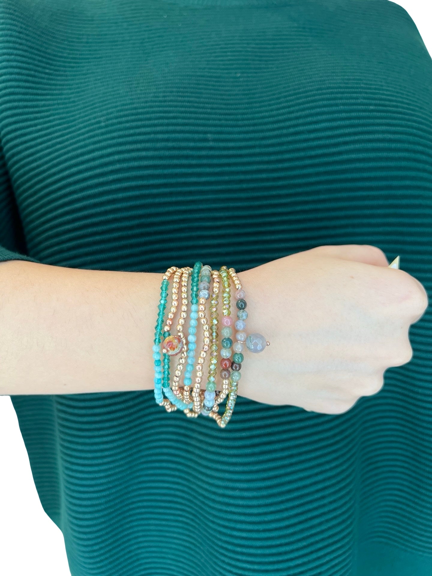 Bracciale Il Baco Da Seta Palle verdi rotonde