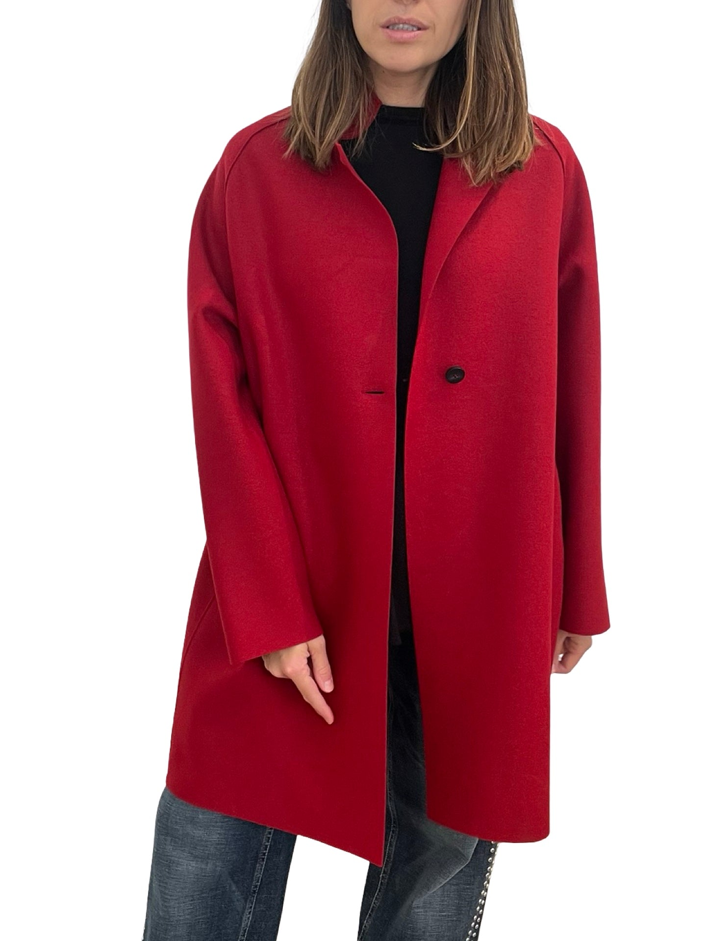 Cappotto a mantella dritto Harris Wharf London Rosso