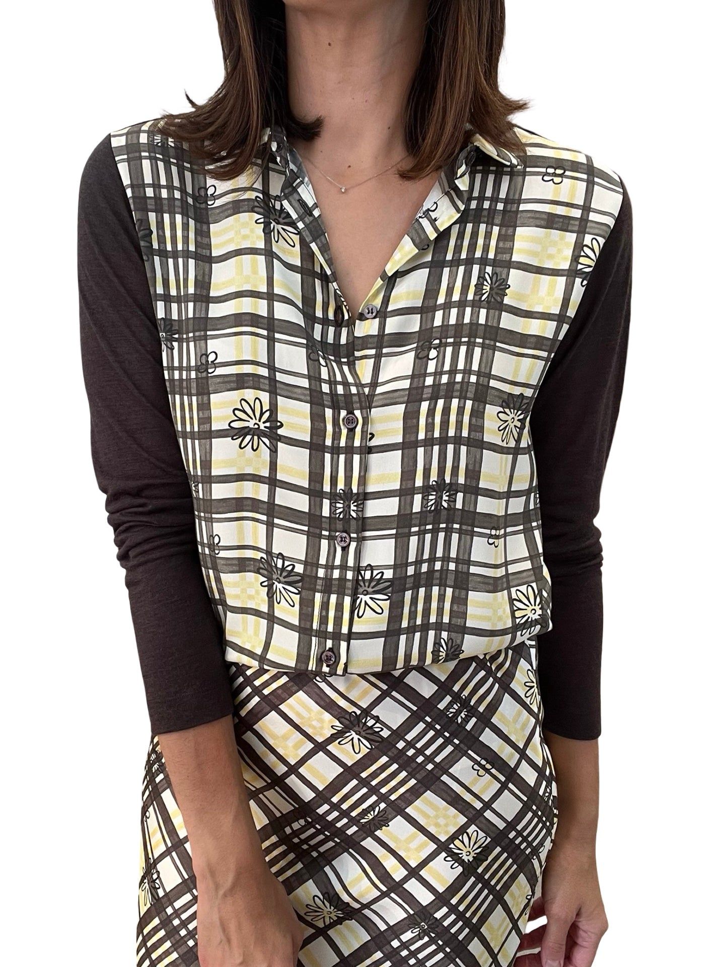 Camisa Whyci Milano Cuadros Flores