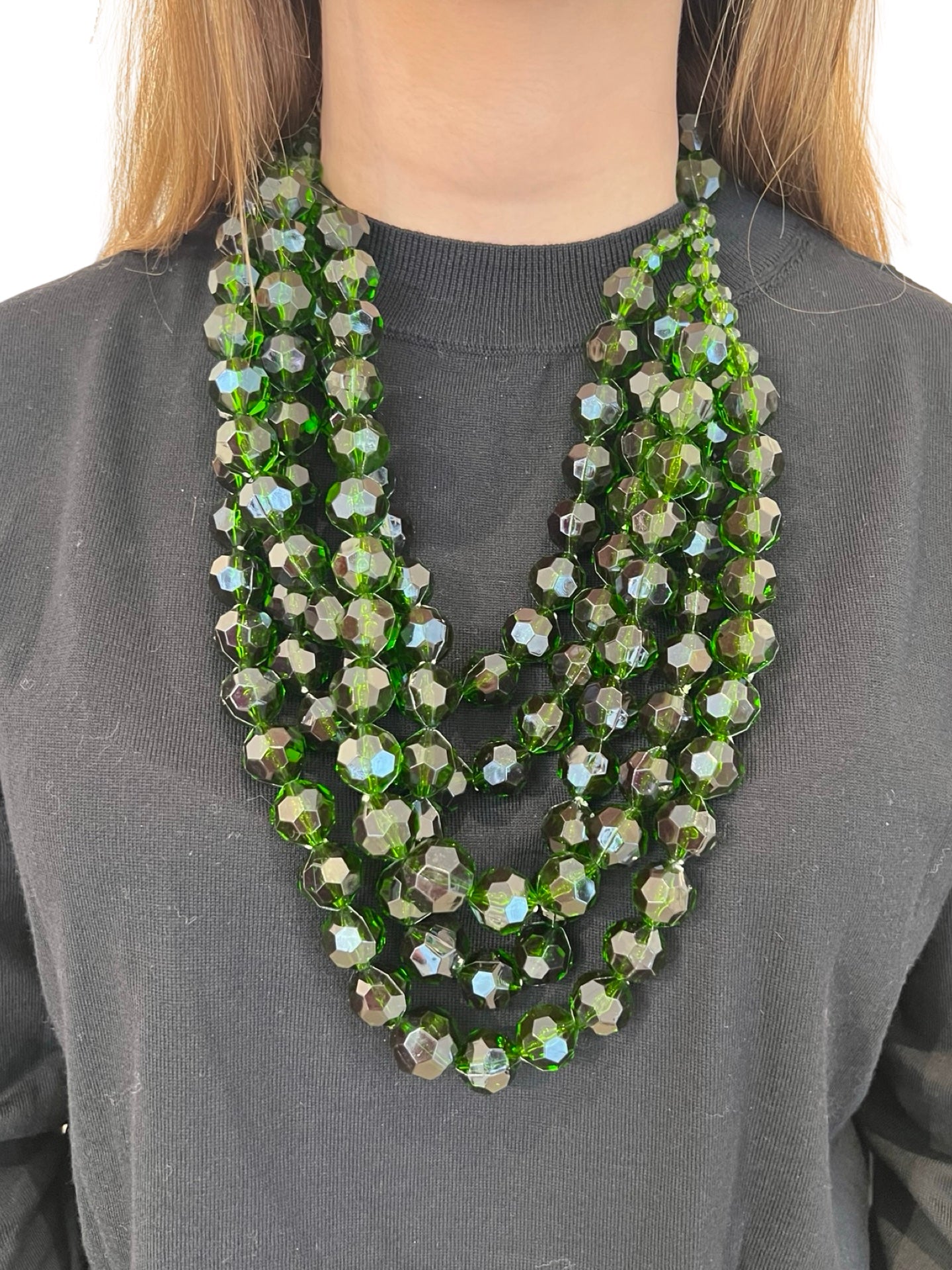 Collar Fabrizio Marcantelli  5 Tiras Bolas Verde