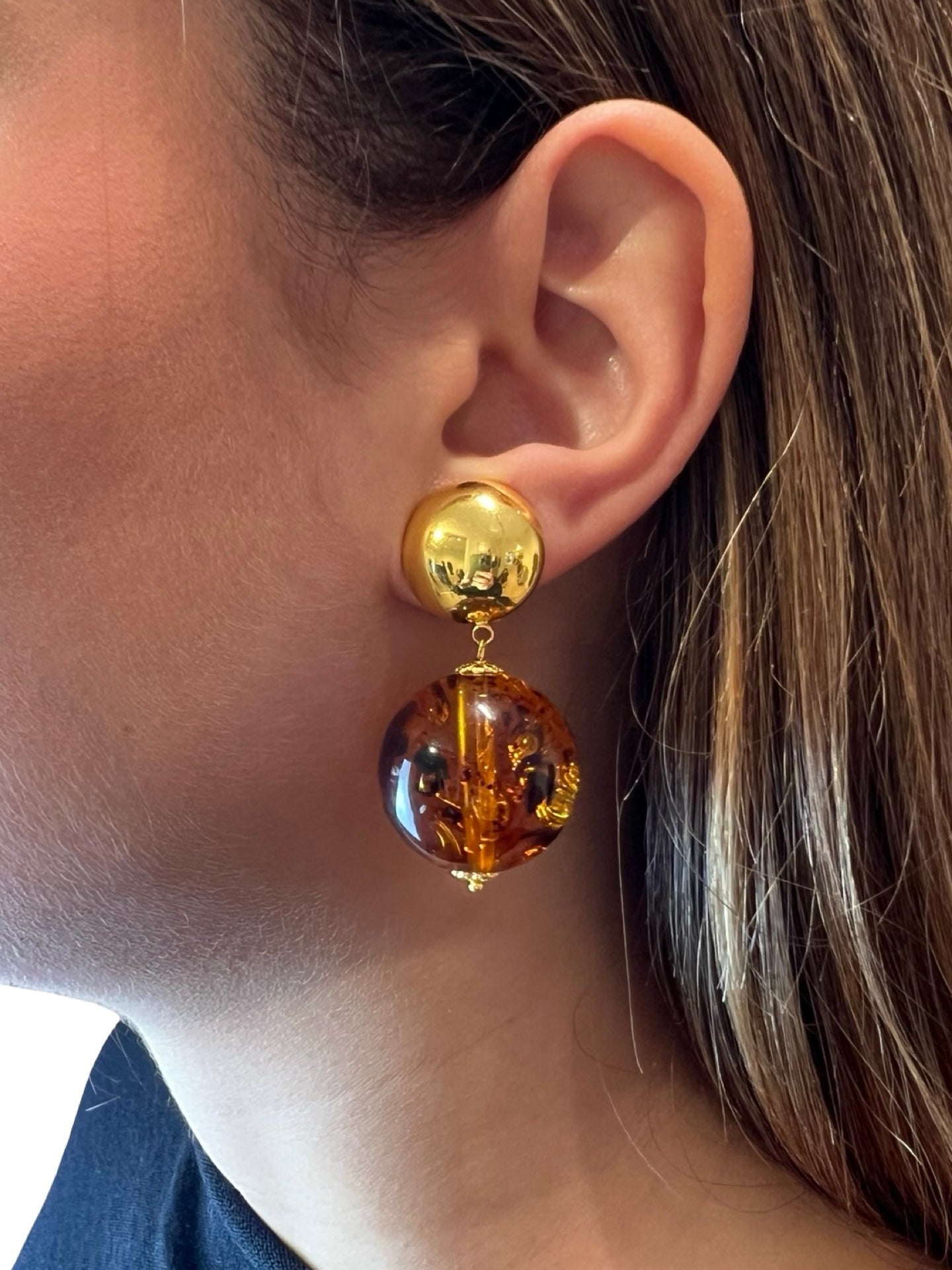 Pendientes Fabrizio Marcantelli Bola Miel Clip