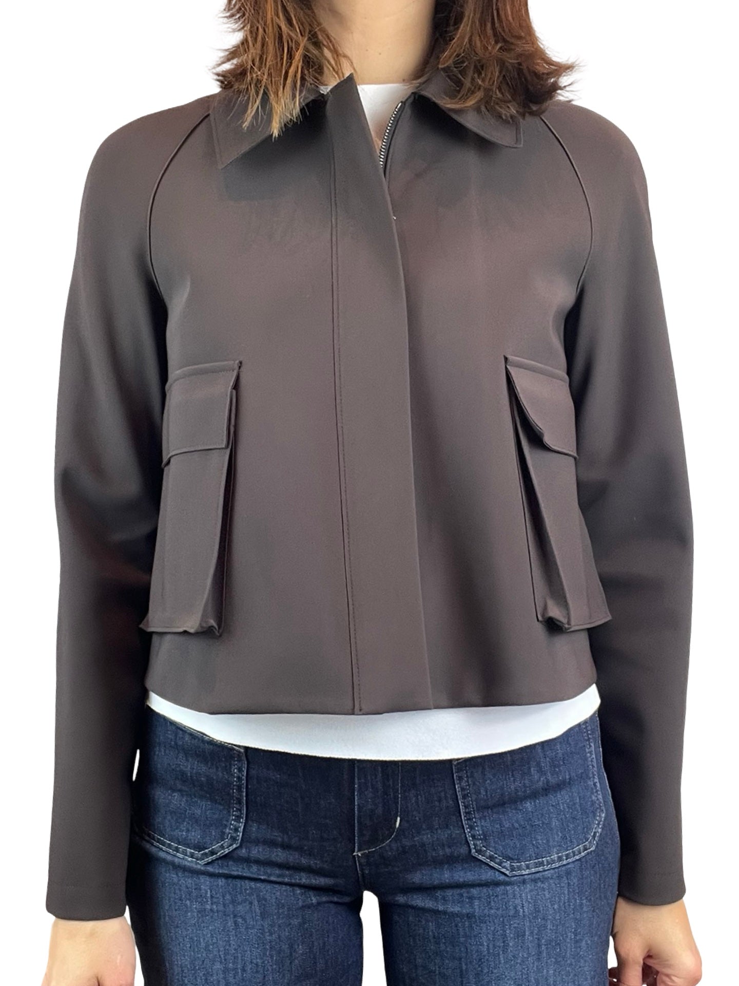 Cazadora Harris Warf London Cropped Raglan Marron