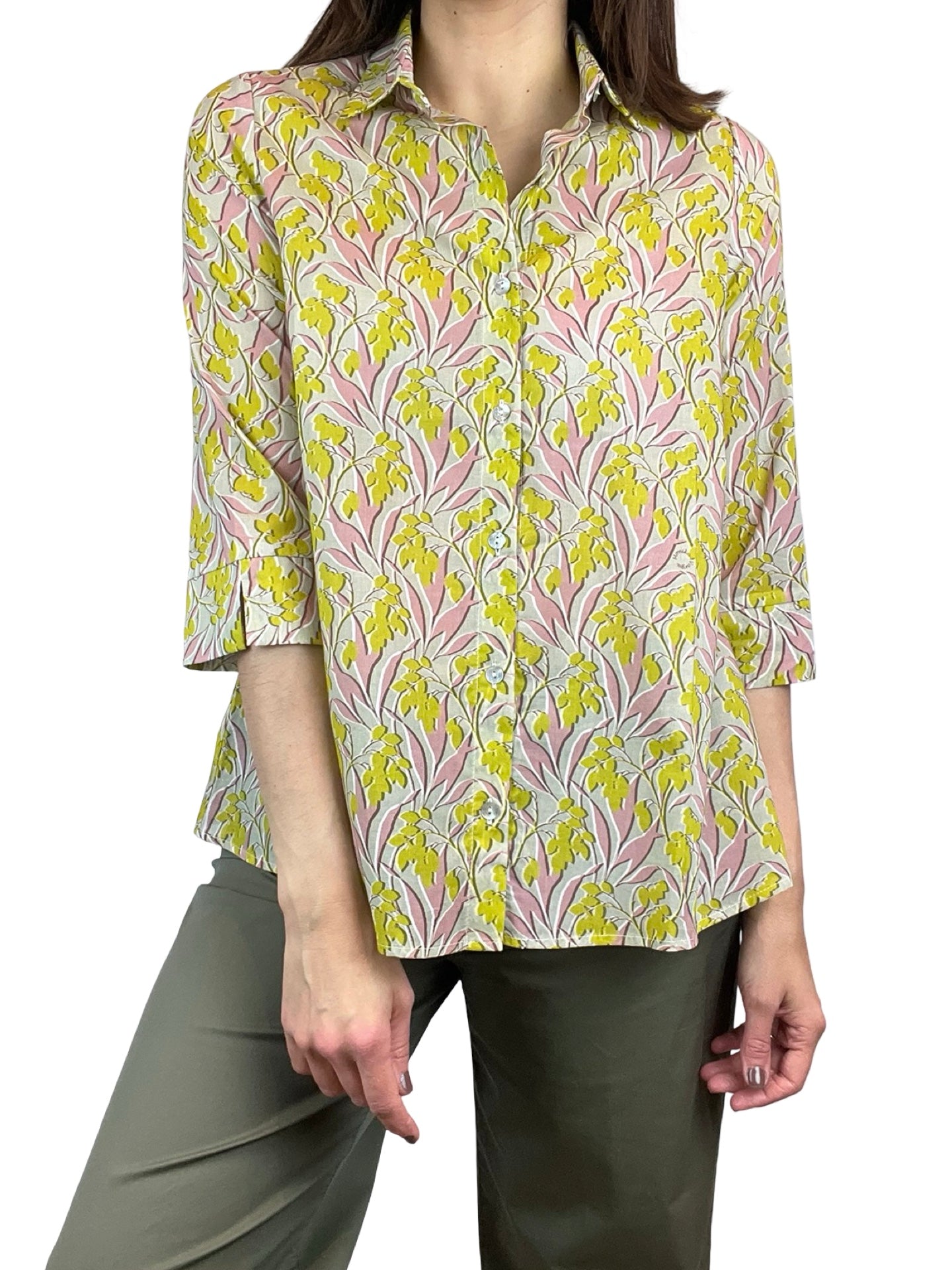 Camisa Monika Varga Flores Verde