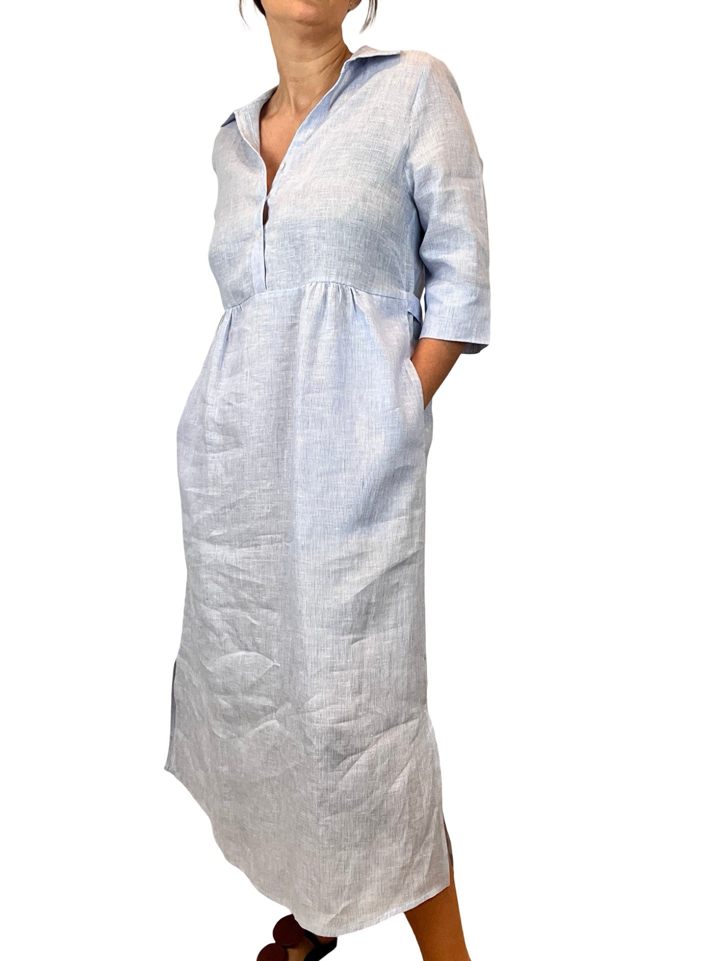 Vestido Whyci Milano Lino Rayas