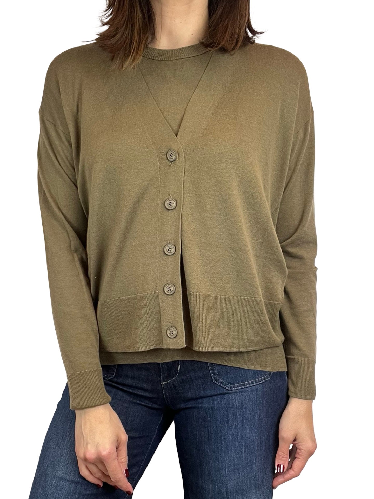 Cardigan Ct Plage Ancho Bolsillos