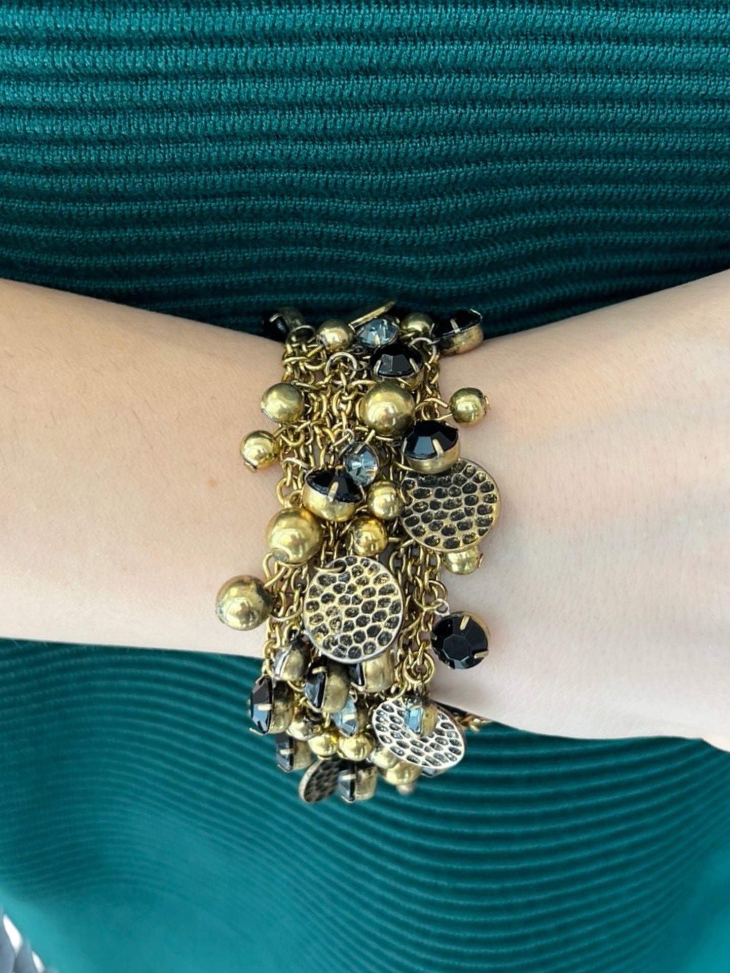 Bracelet Il Baco Da Seta Chains Medals And Stones Black