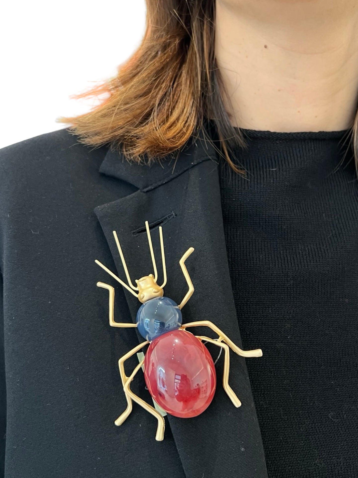 Broche Il Baco Da Seta Bicho Resina Granate