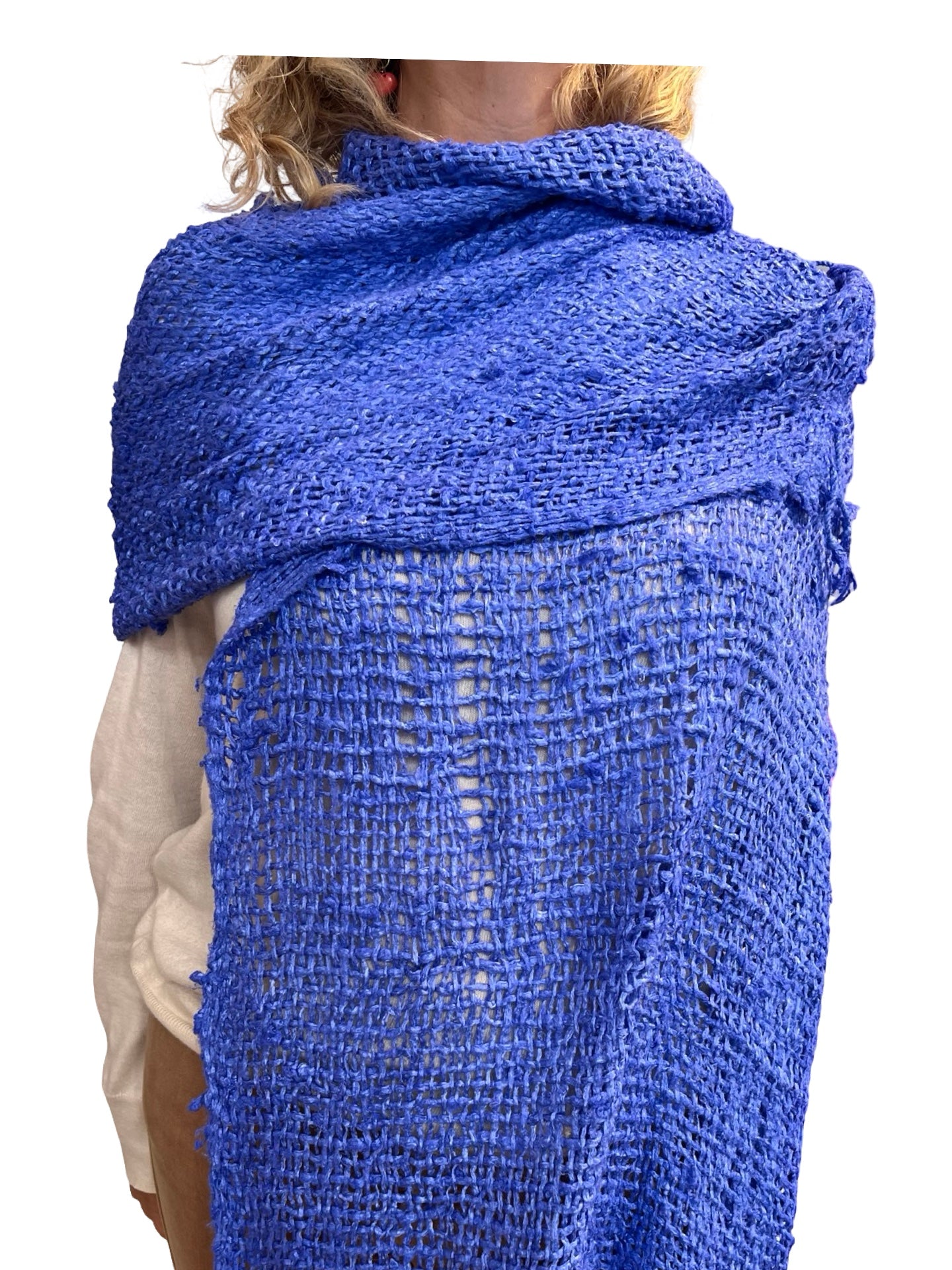 Foulard en Soie Il Baco Da Champignon Bleu Clair