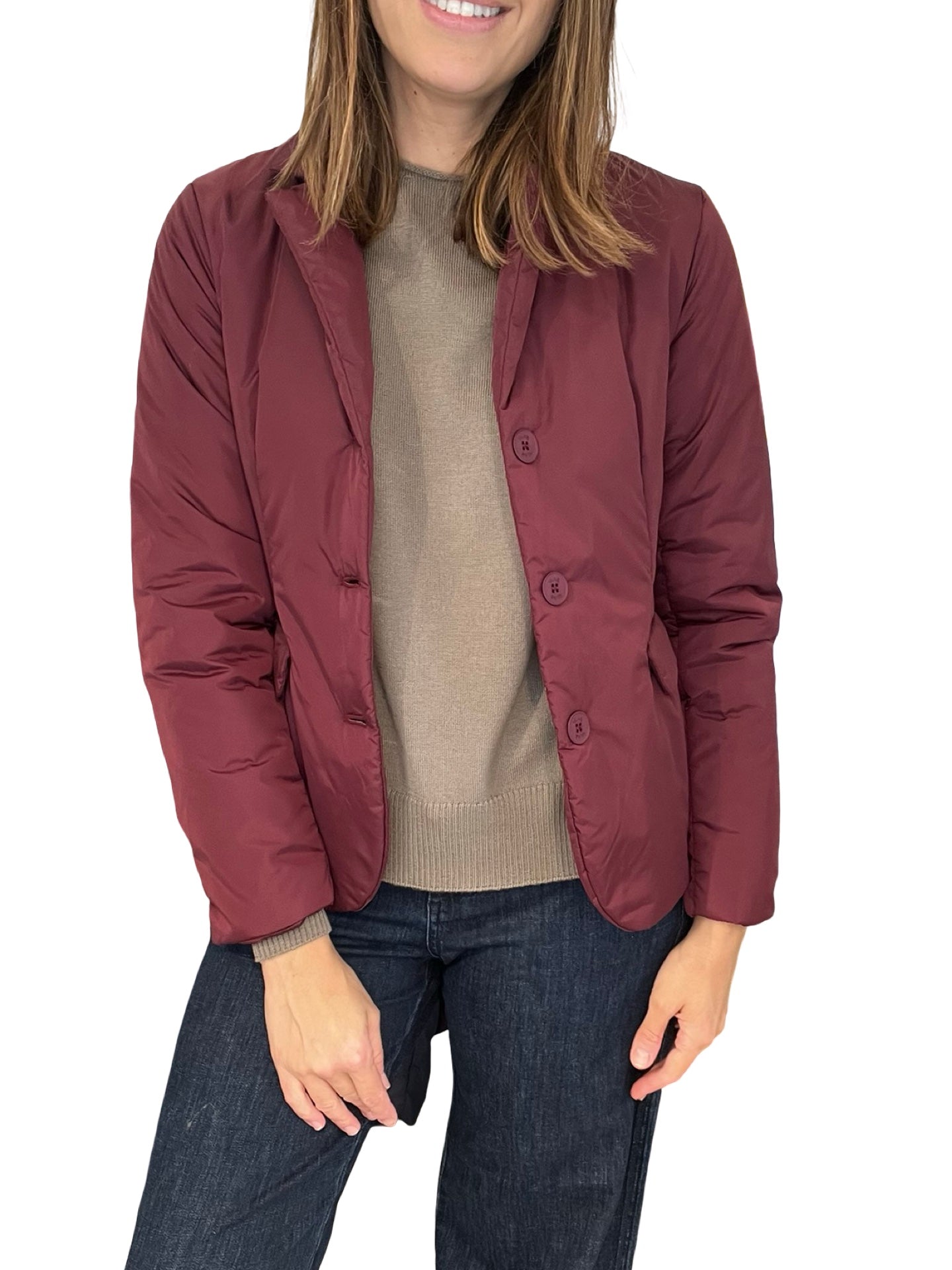 Giacca Vlab Tasche Colletto Della Camicia Bordeaux