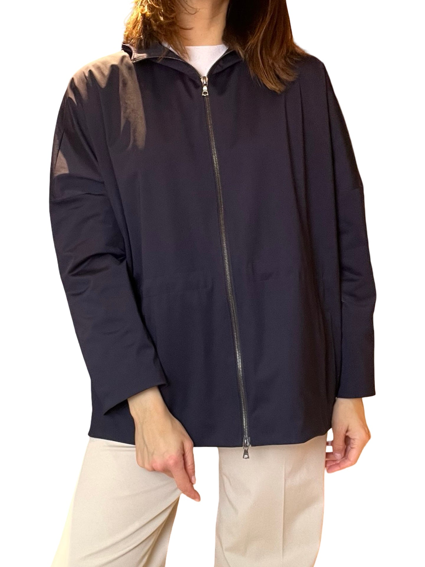 Harris Wharf London Parka à capuche légère Tecnica Navy