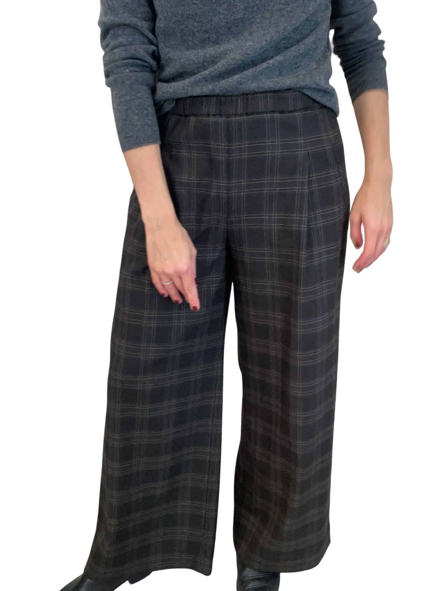 Pantalon Agoefilo Cuadros Pinza Ebano