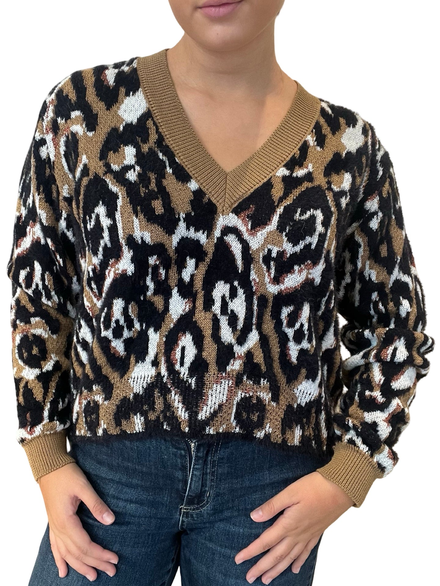 Akep Print Brown Sweater