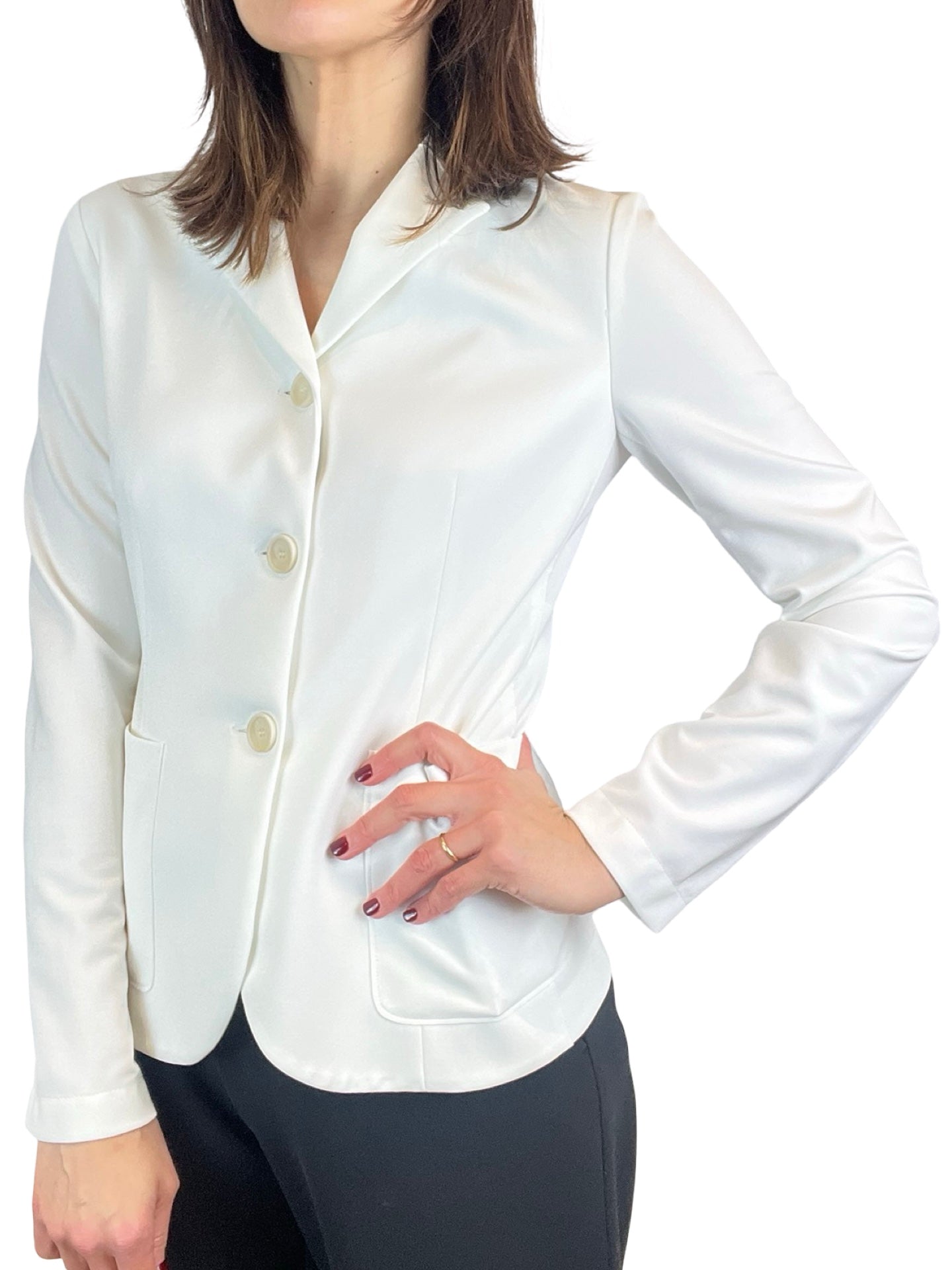 Blazer Harris Whar London Fitted Crepe Blanca