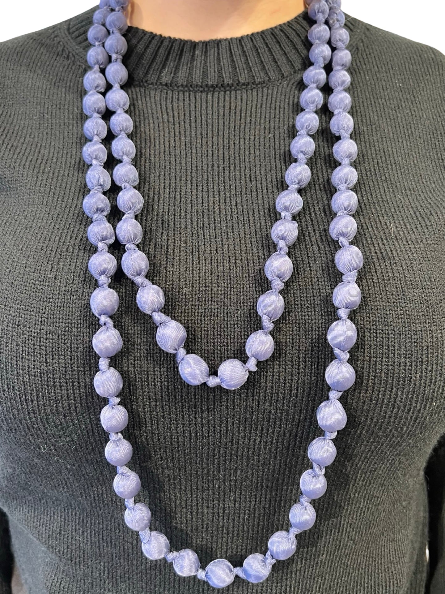 Necklace  Il Baco Da Seta Denim Silk Balls