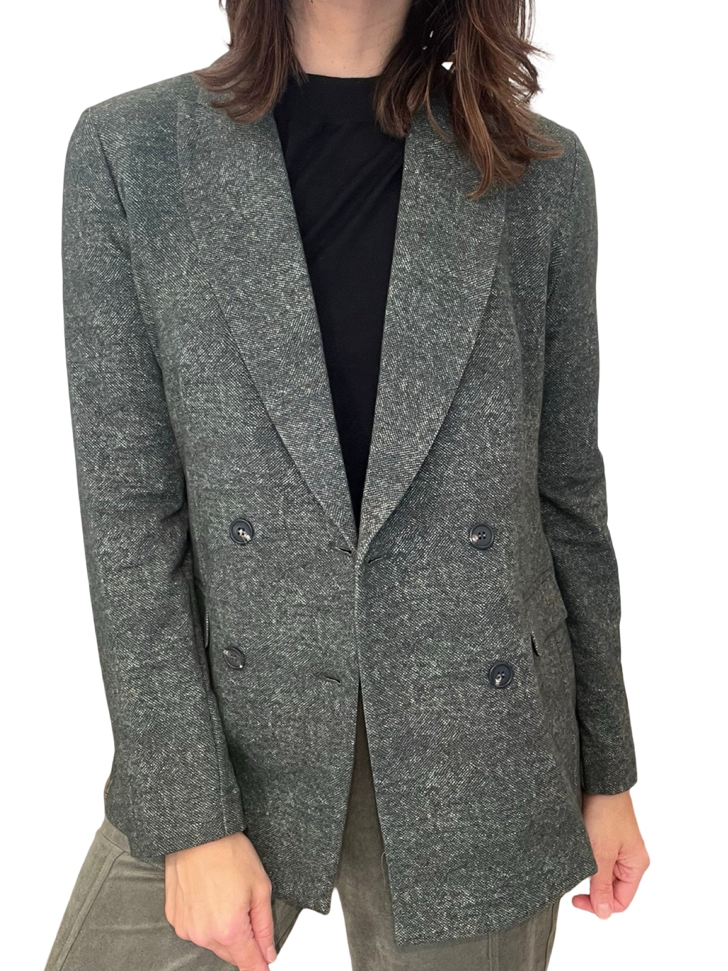 Blazer Goodmatch Tweed Cruzada Verde