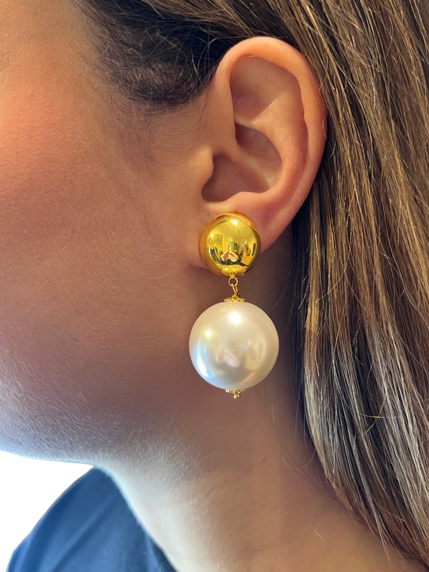 Pendientes Fabrizio Marcantelli Bola Perla Clip