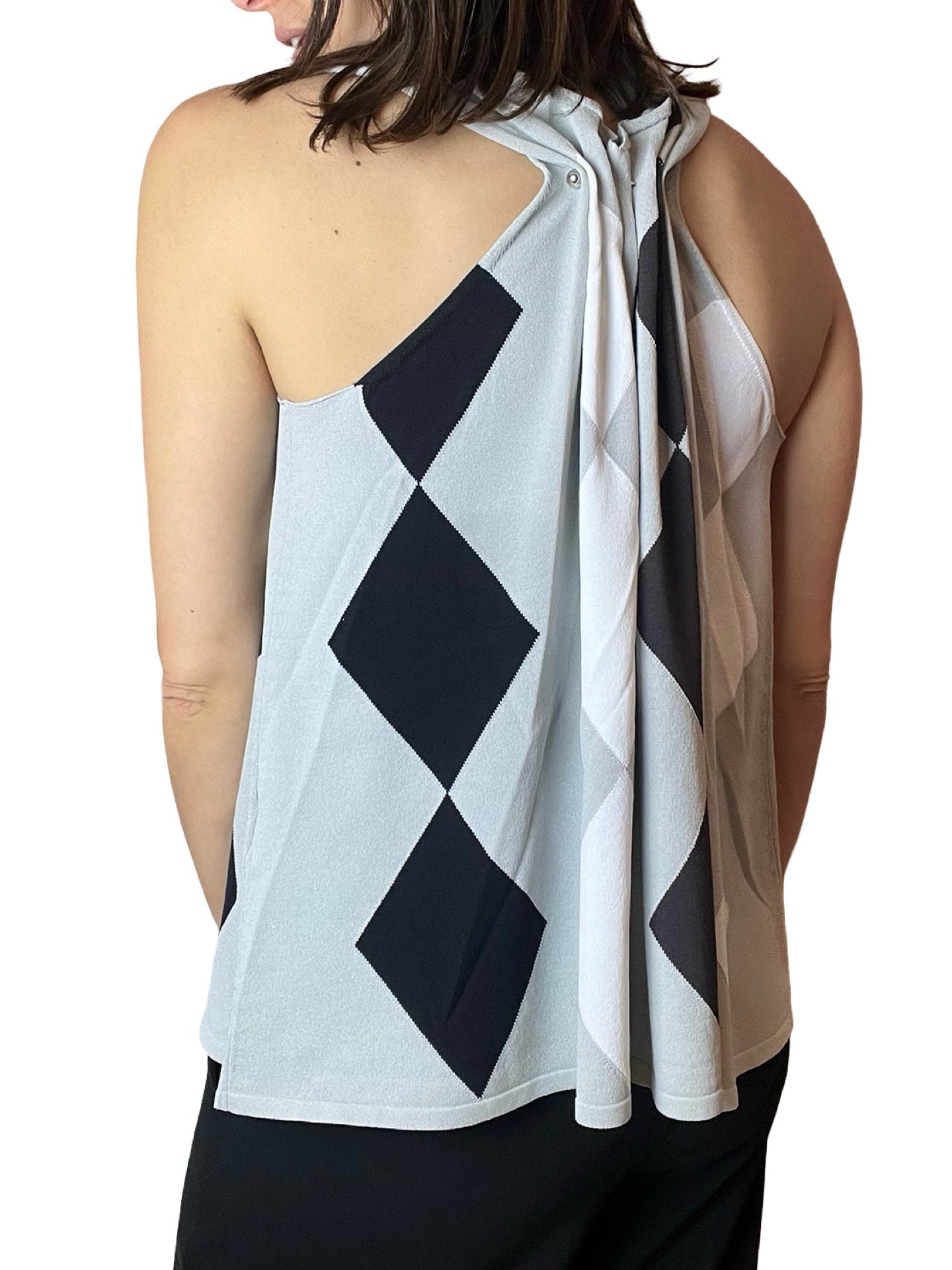 Maglione leggero Conti senza maniche a rombi