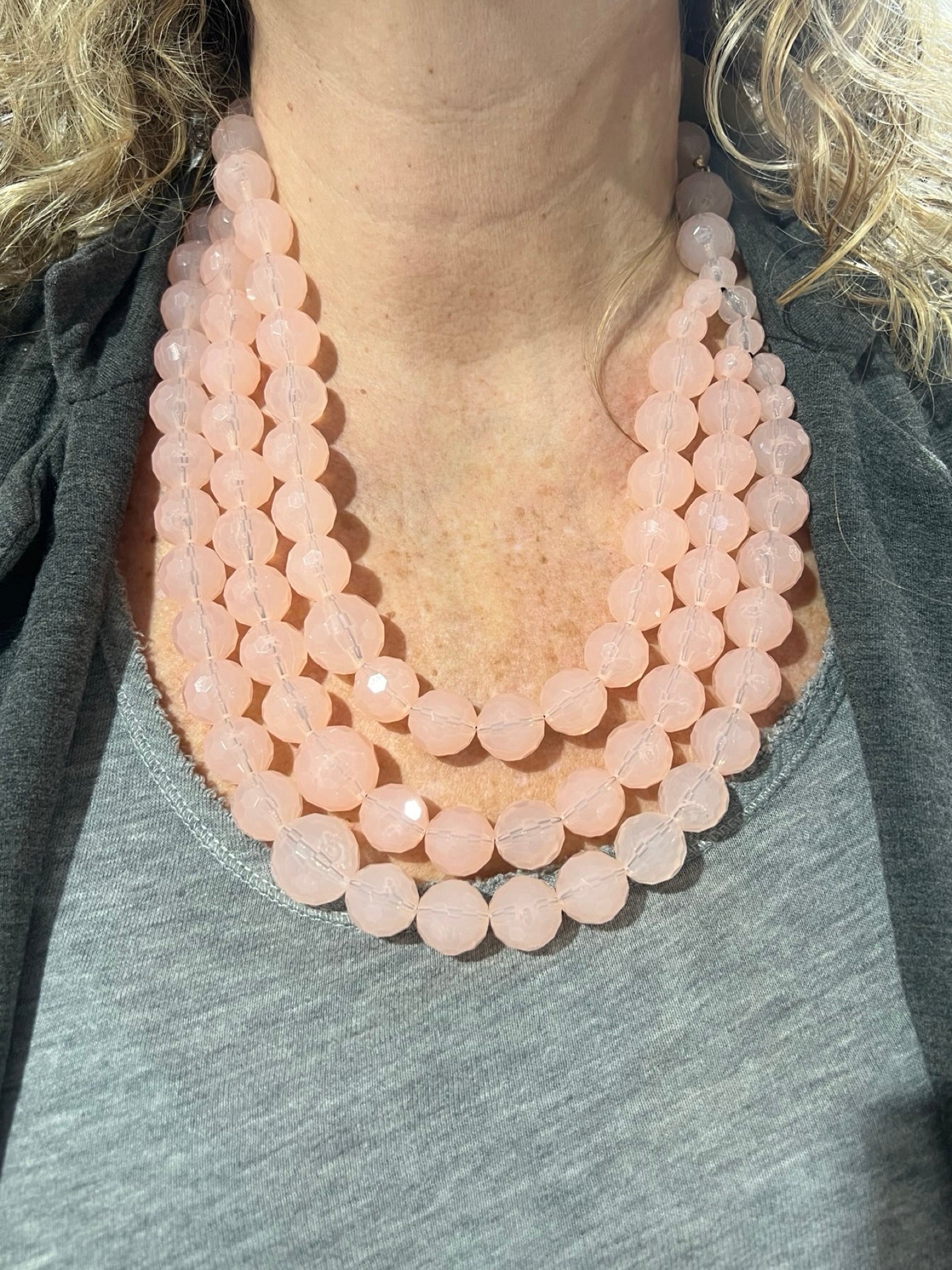 Fabrizio Marcantelli Necklace 3 Strips Pink Stones