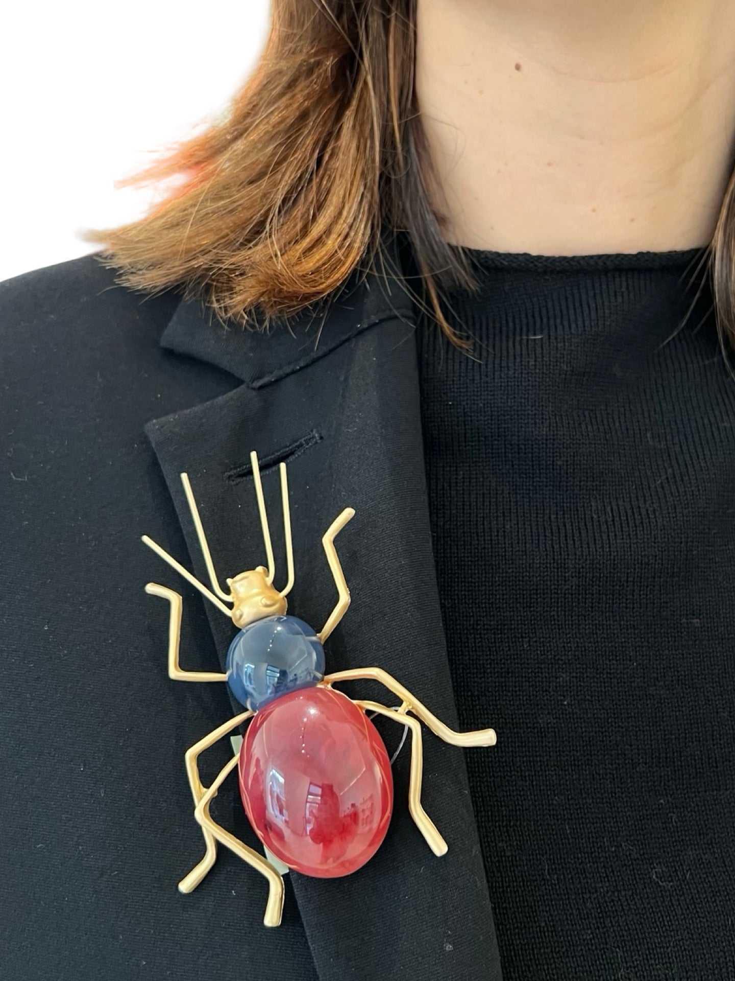 Broche Il Baco Da Seta Bicho Resina Granate