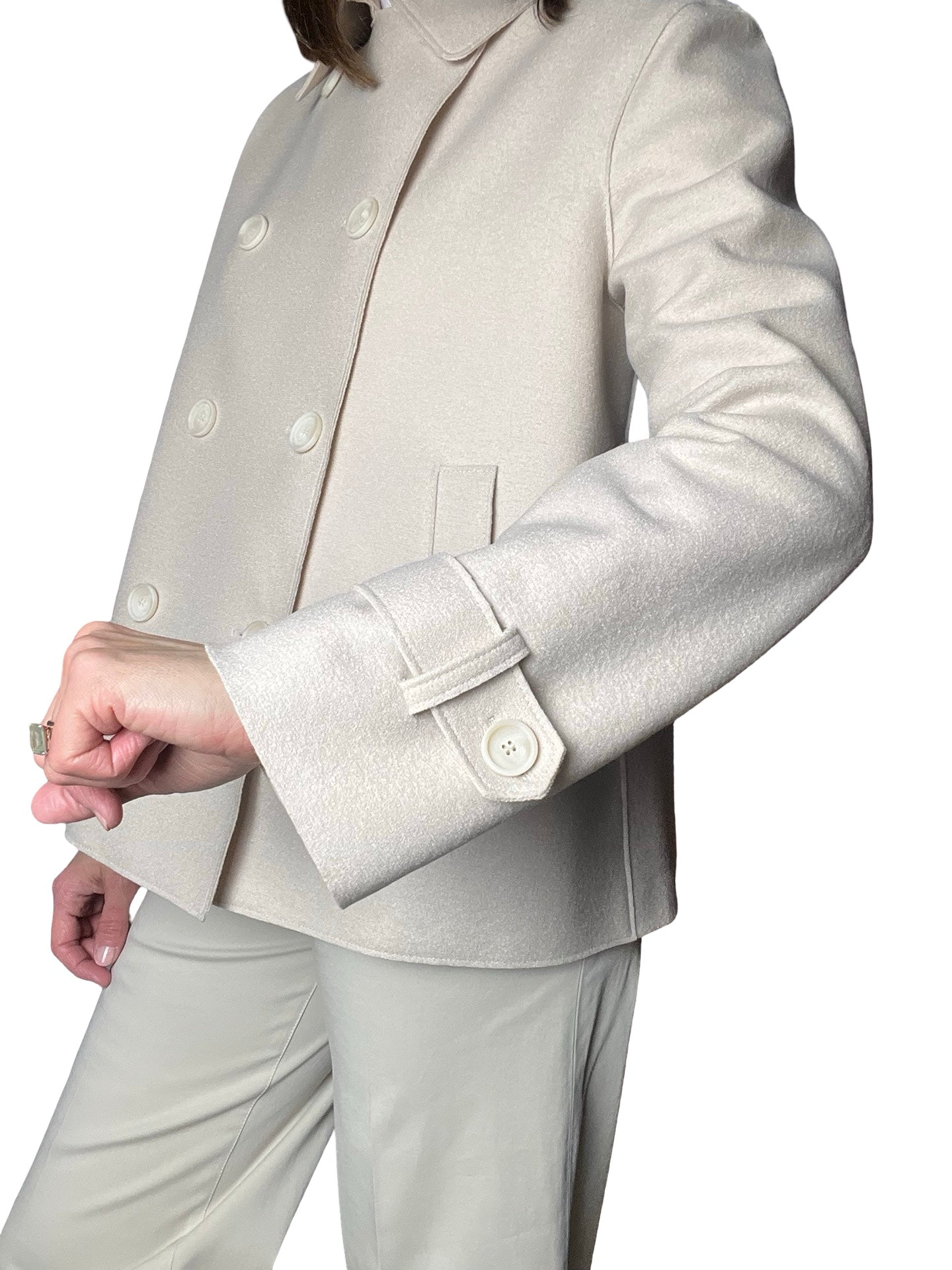 Giacca color crema di lana Trench Harris Wharf London