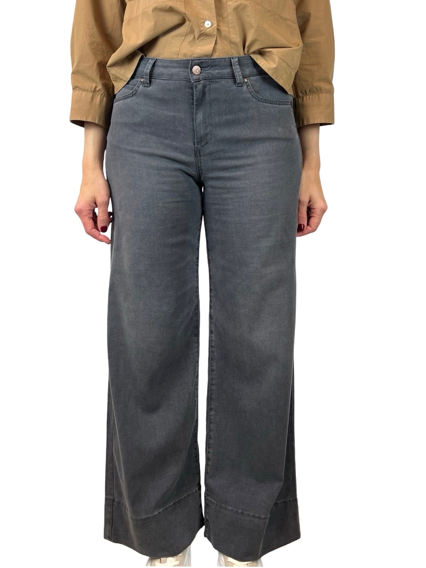 Jeans Cigala's Palazzo Crop Gris