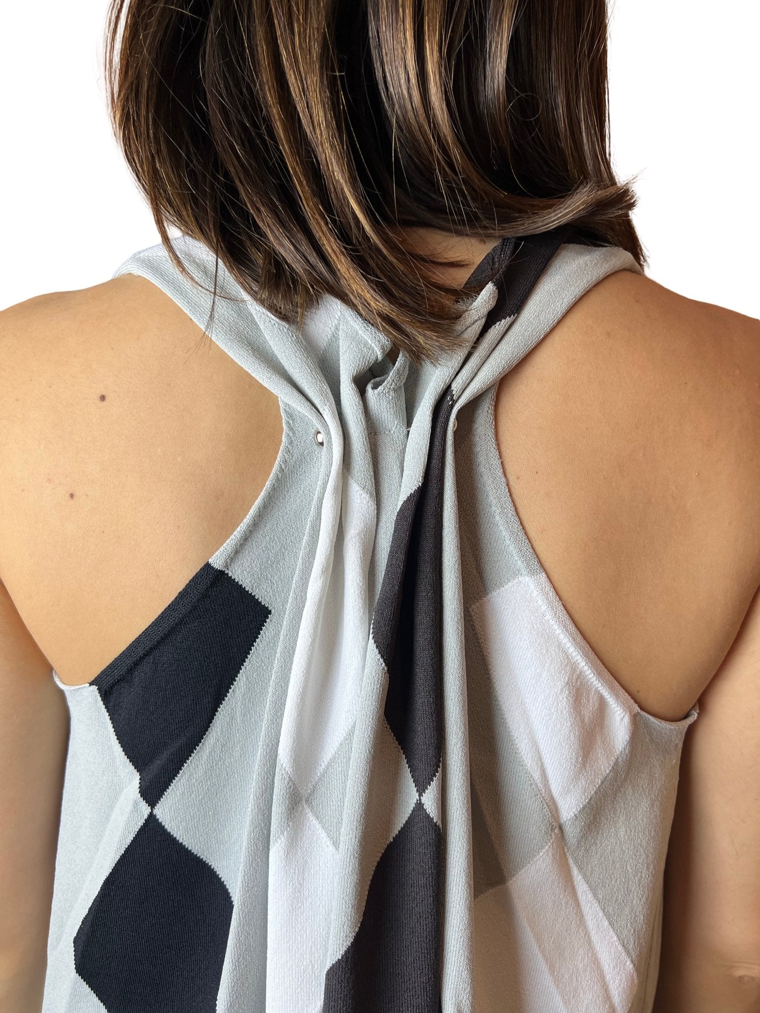 Maglione leggero Conti senza maniche a rombi