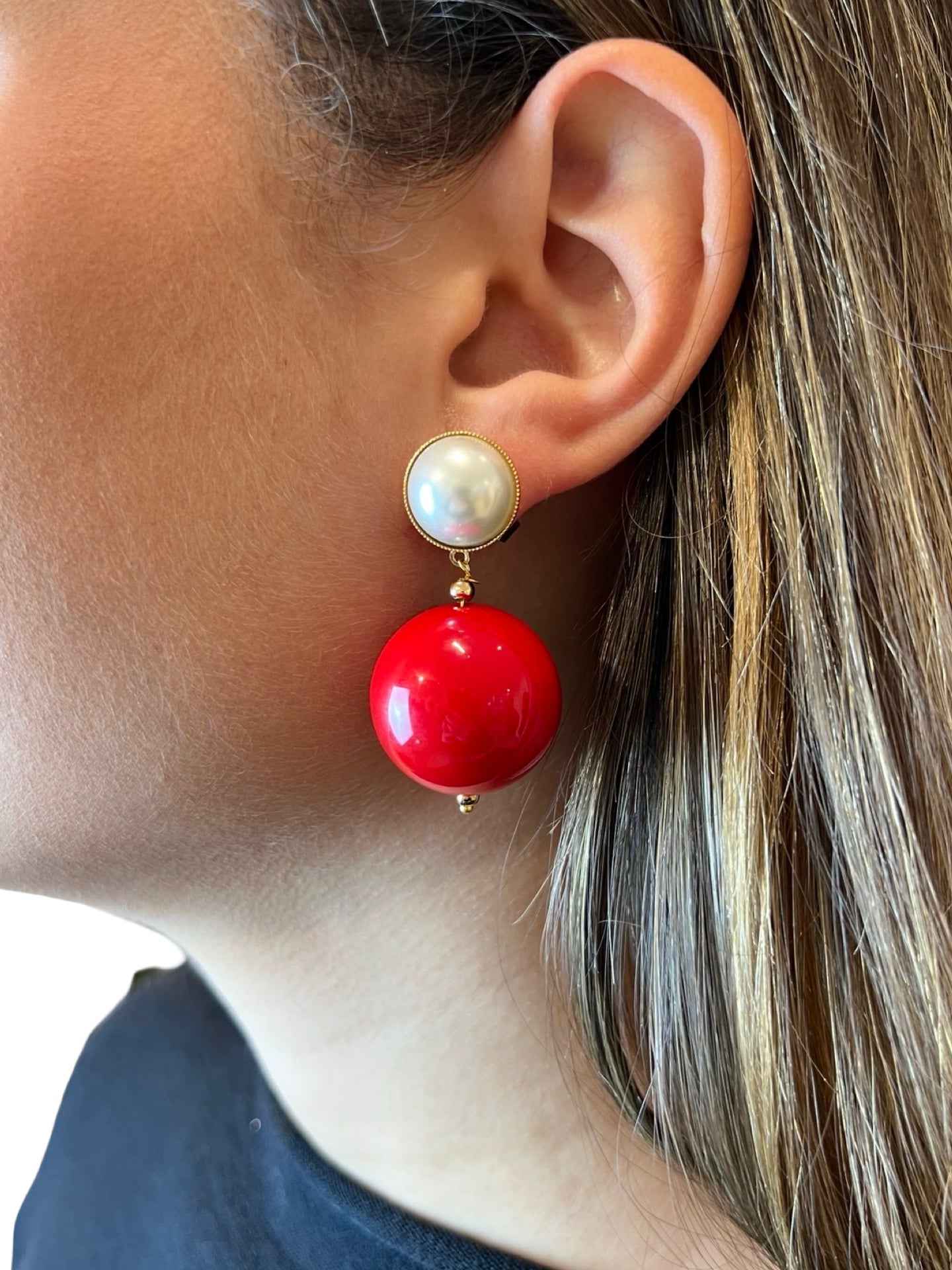 Pendientes Fabrizio Marcantelli Bola Rojo P